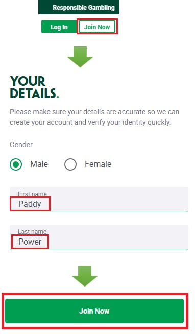 what do i need to open a paddy power account , how to top up paddy power account