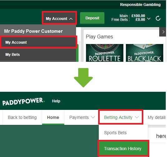 how do i get my winnings from paddy power , what does w mean on paddy power