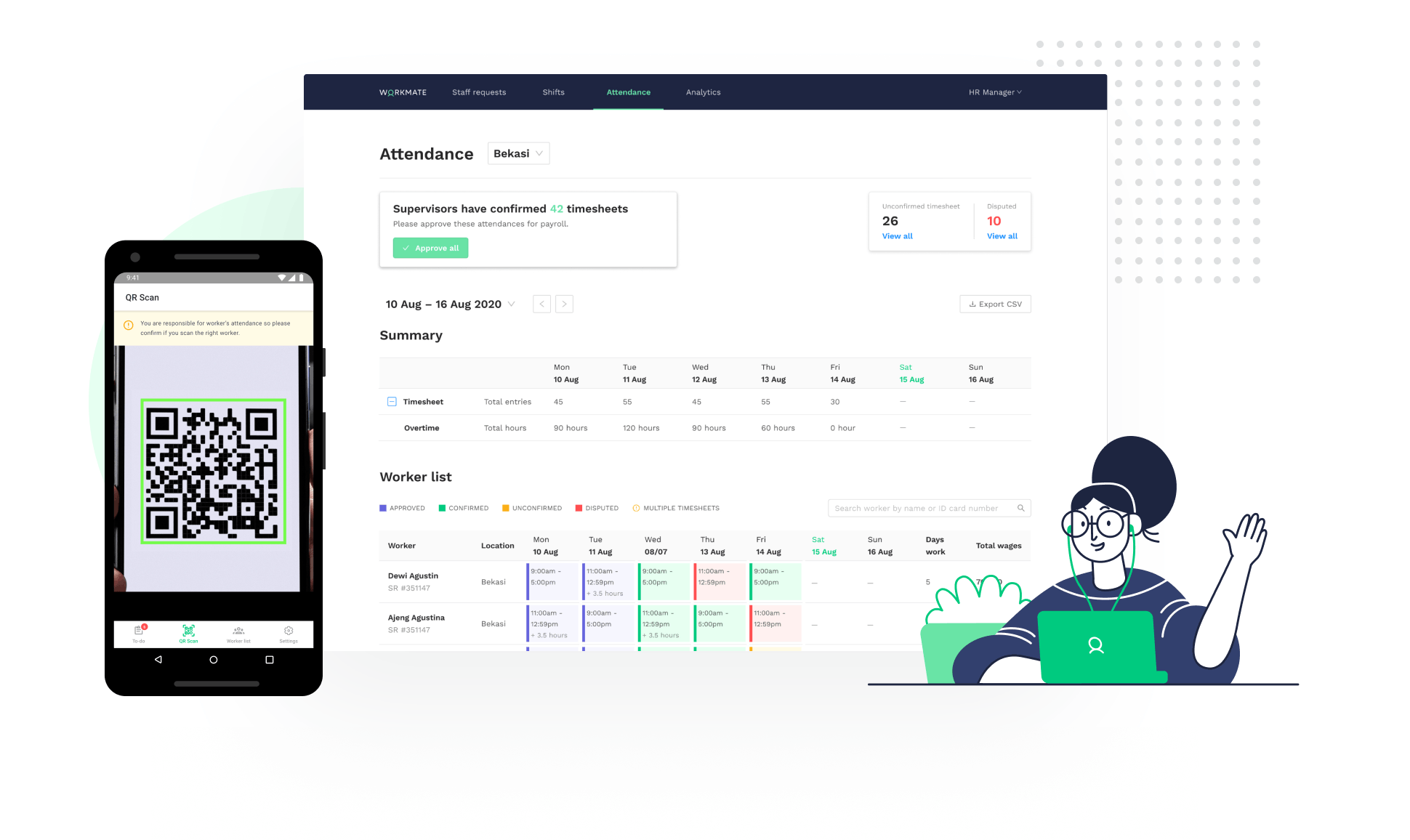 Time and attendance tracking software - Workmate