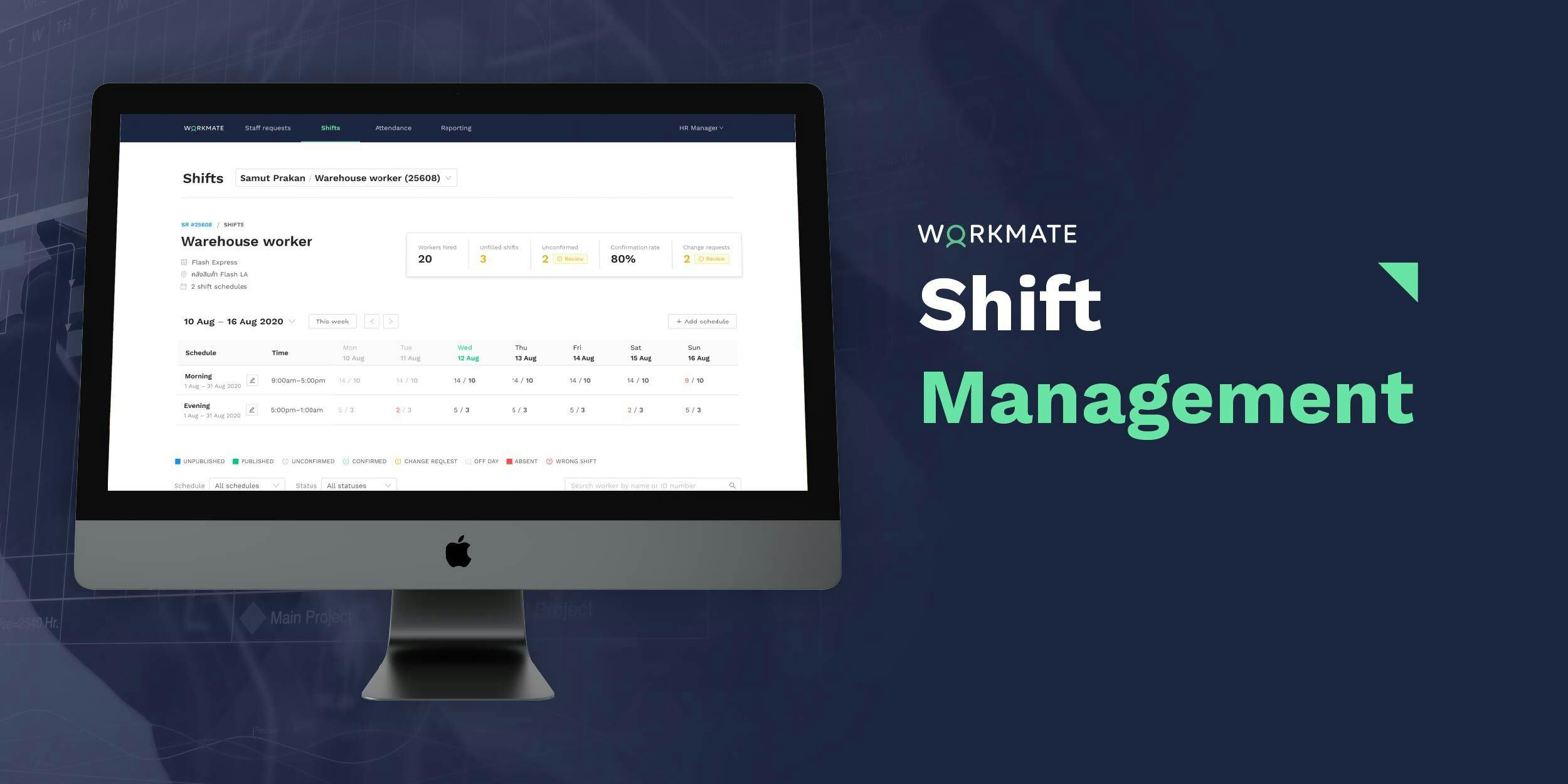 kelola shift pekerja dengan shift scheduling Workmate