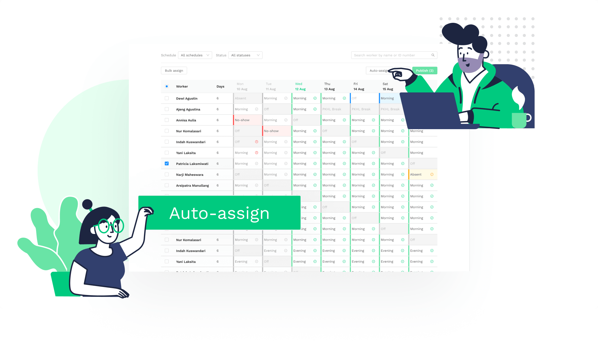 Auto-scheduling software - Workmate