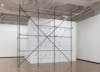 'Ornament, Work'  by Henry Coleman,  produced for the Royal Academy Premiums exhibition, a large temporary wall structure with decorative scaffolding in an ornate room at 6 Burlington gardens