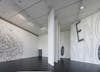 'About now' exhibition by Henry Coleman at Bloomberg SPACE, large scale architectural works fill the walls in black and white 