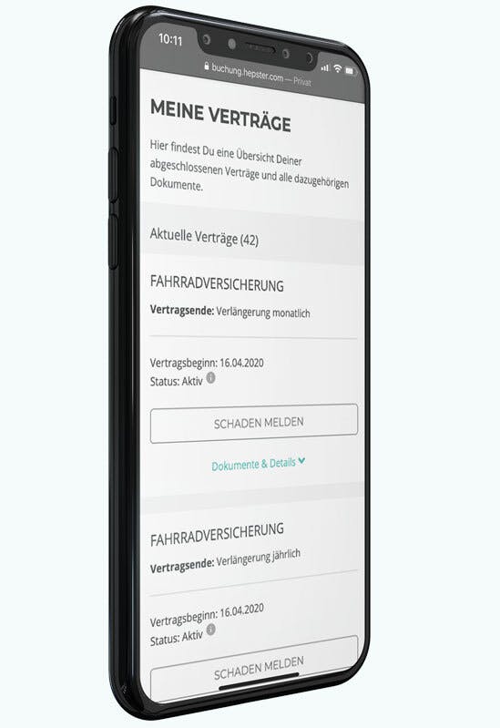 hepster Kundenkonto Versicherungen verwalten einfach online