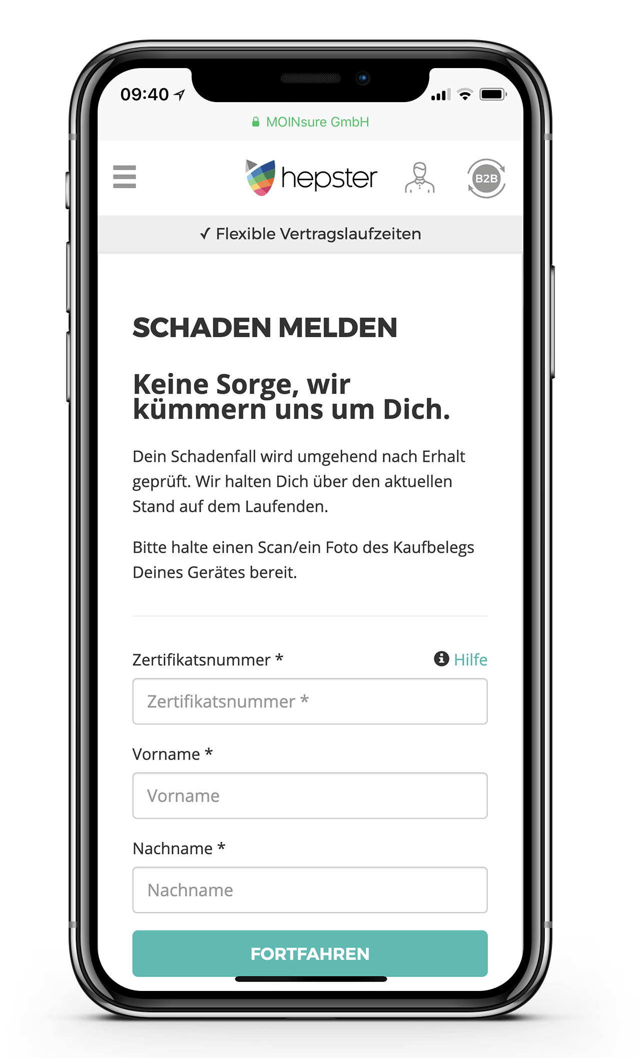 online melden