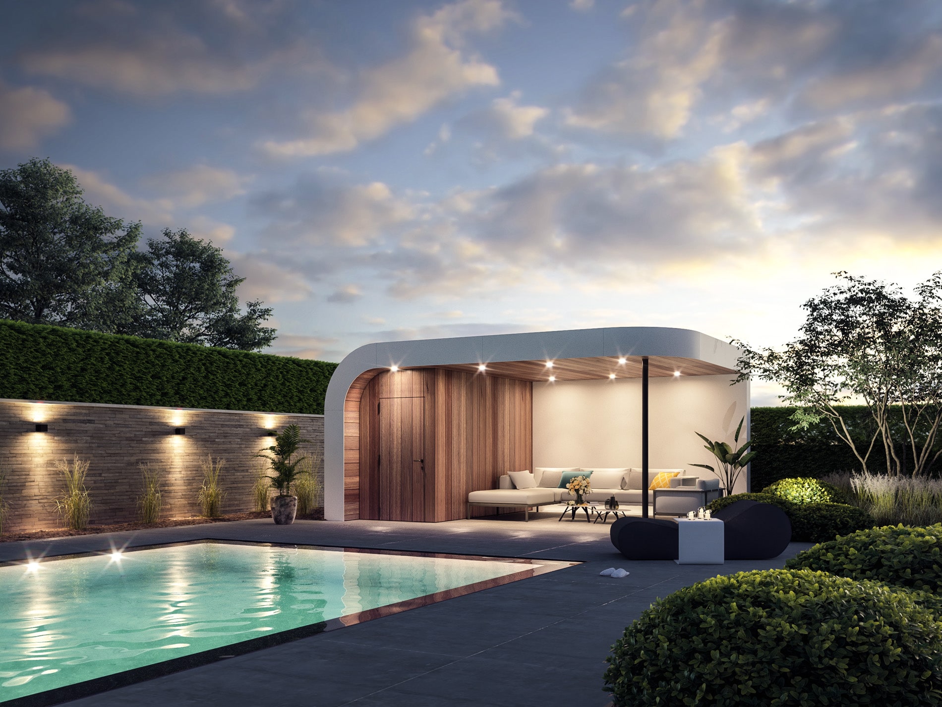 Futuristisch poolhouse