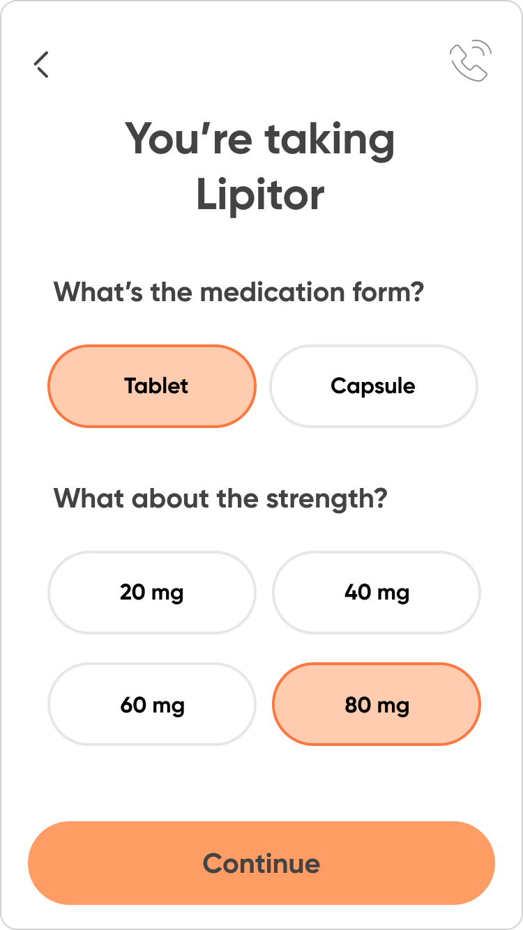 Add your medications and dose schedule