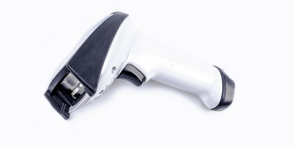 Barcode scanner on white background