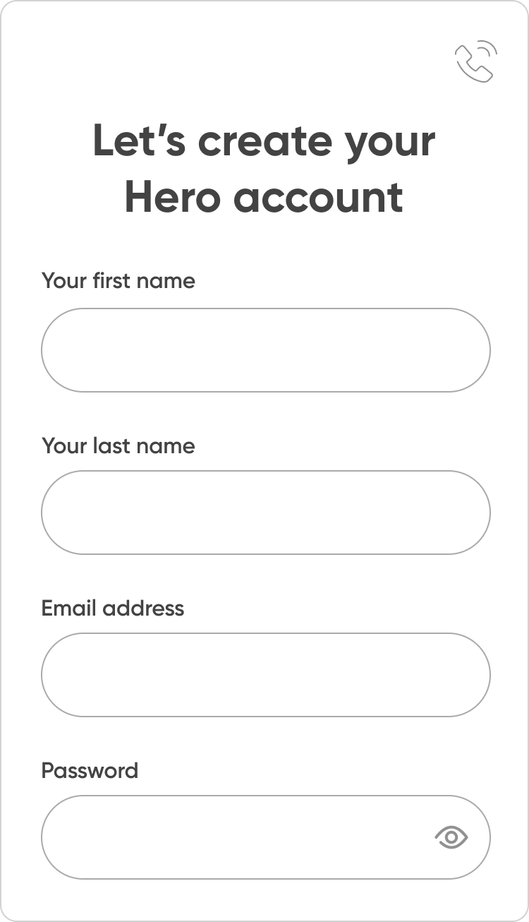 Create your Hero account