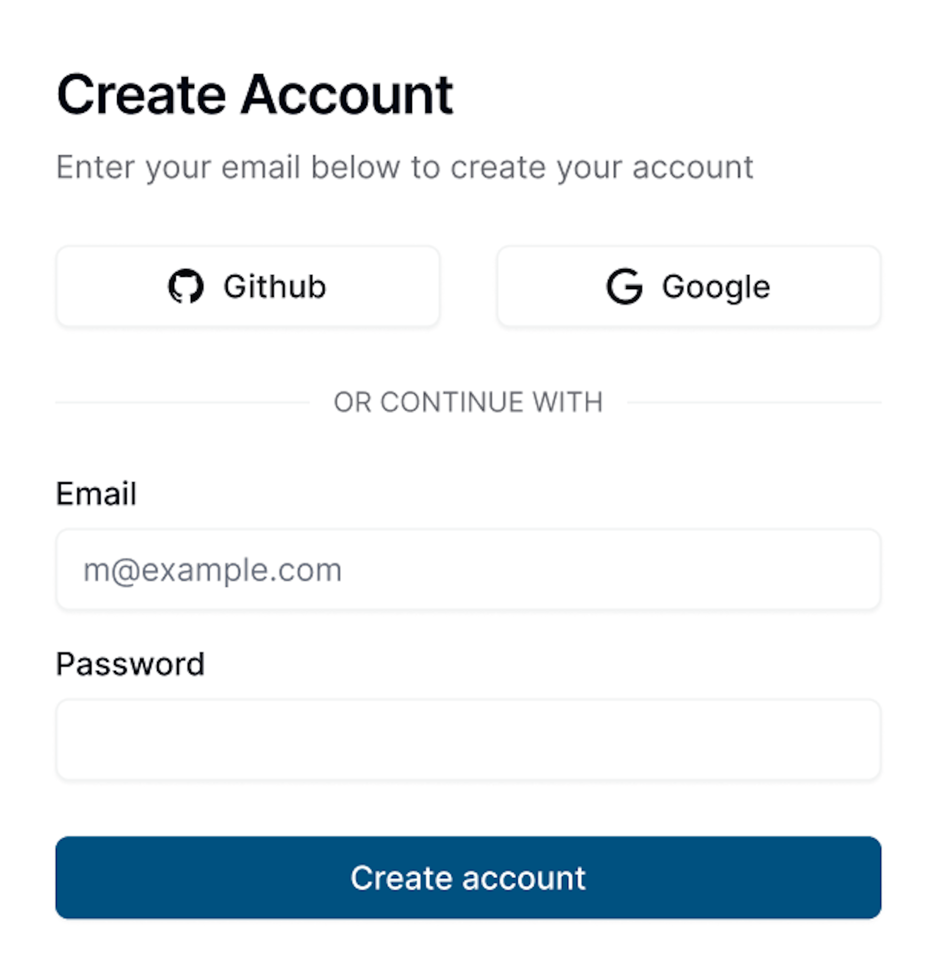 Create account ui