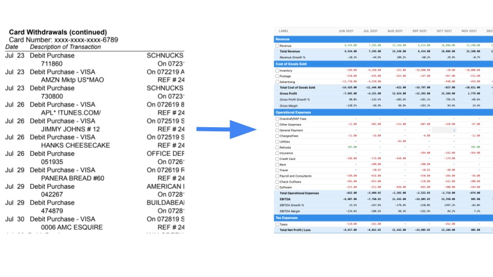 Use Heron Data to turn a PDF bank statement into a cash-based P&L in seconds