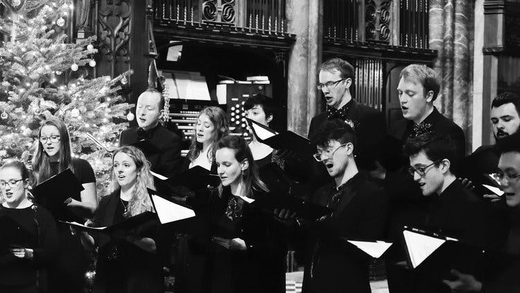 Hesperos choir singing in a church