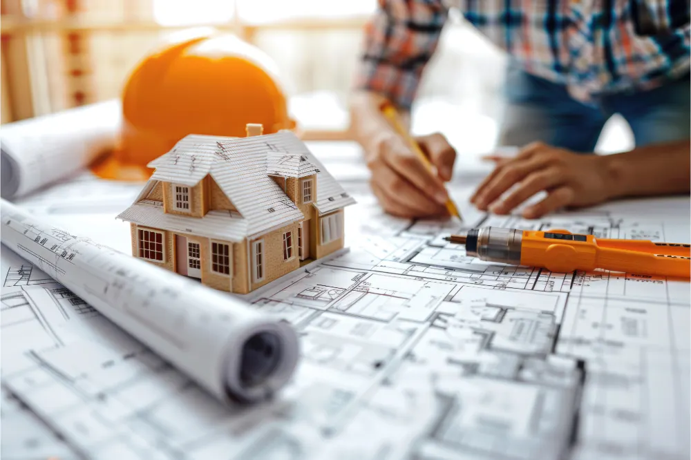 Illustration : plans et planning d'un chantier de rénovation