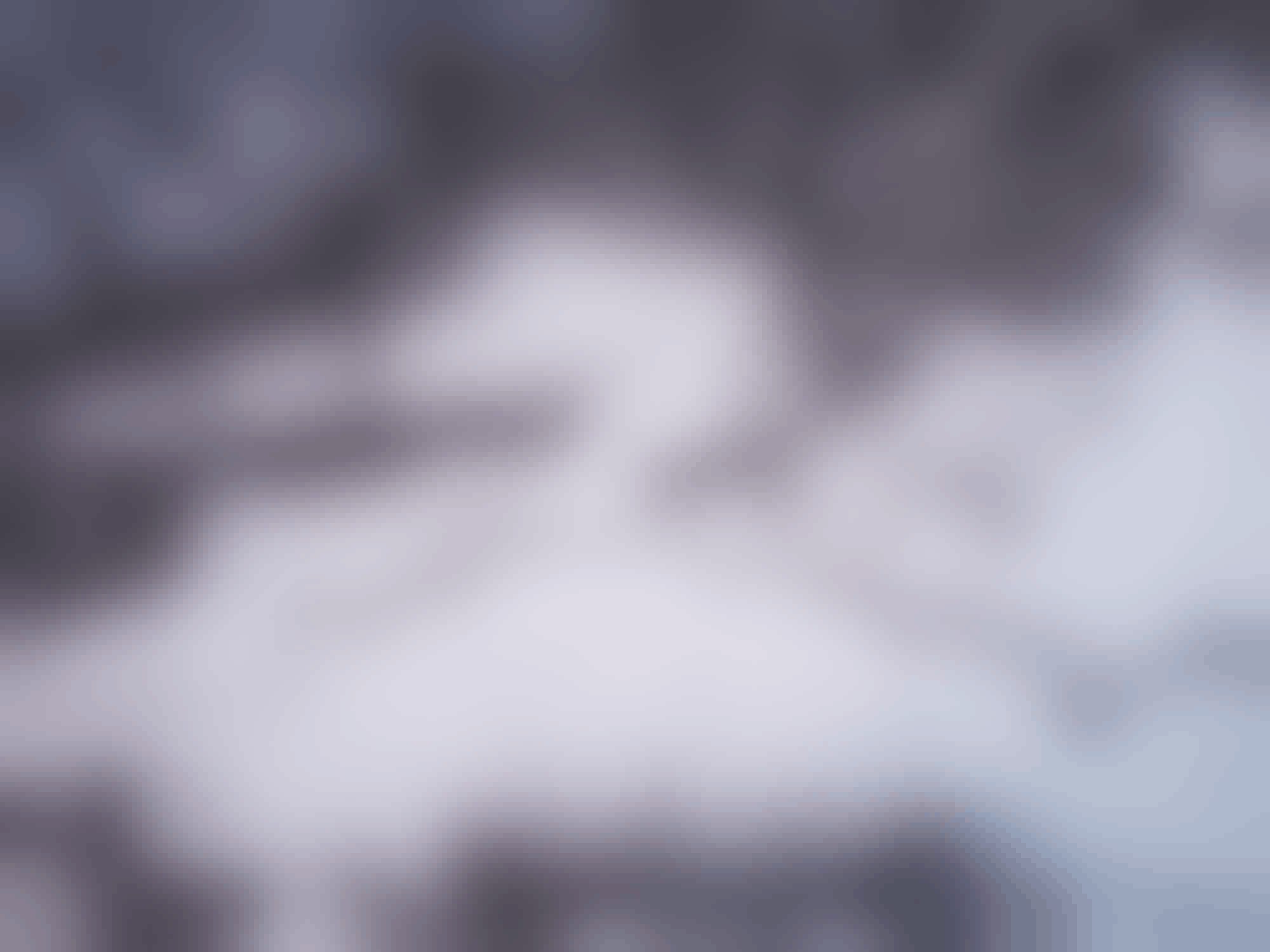 Arial photo of a snowy landscape