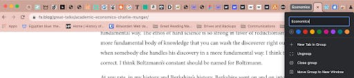 Chrome tabs, Economics group