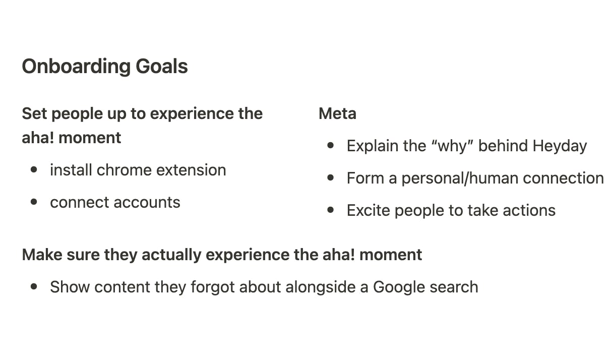 onboarding goals notes