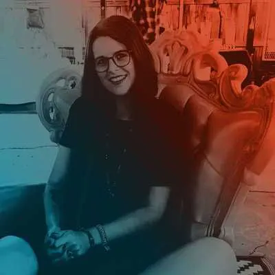 Bryony Anderson sitting on a couch