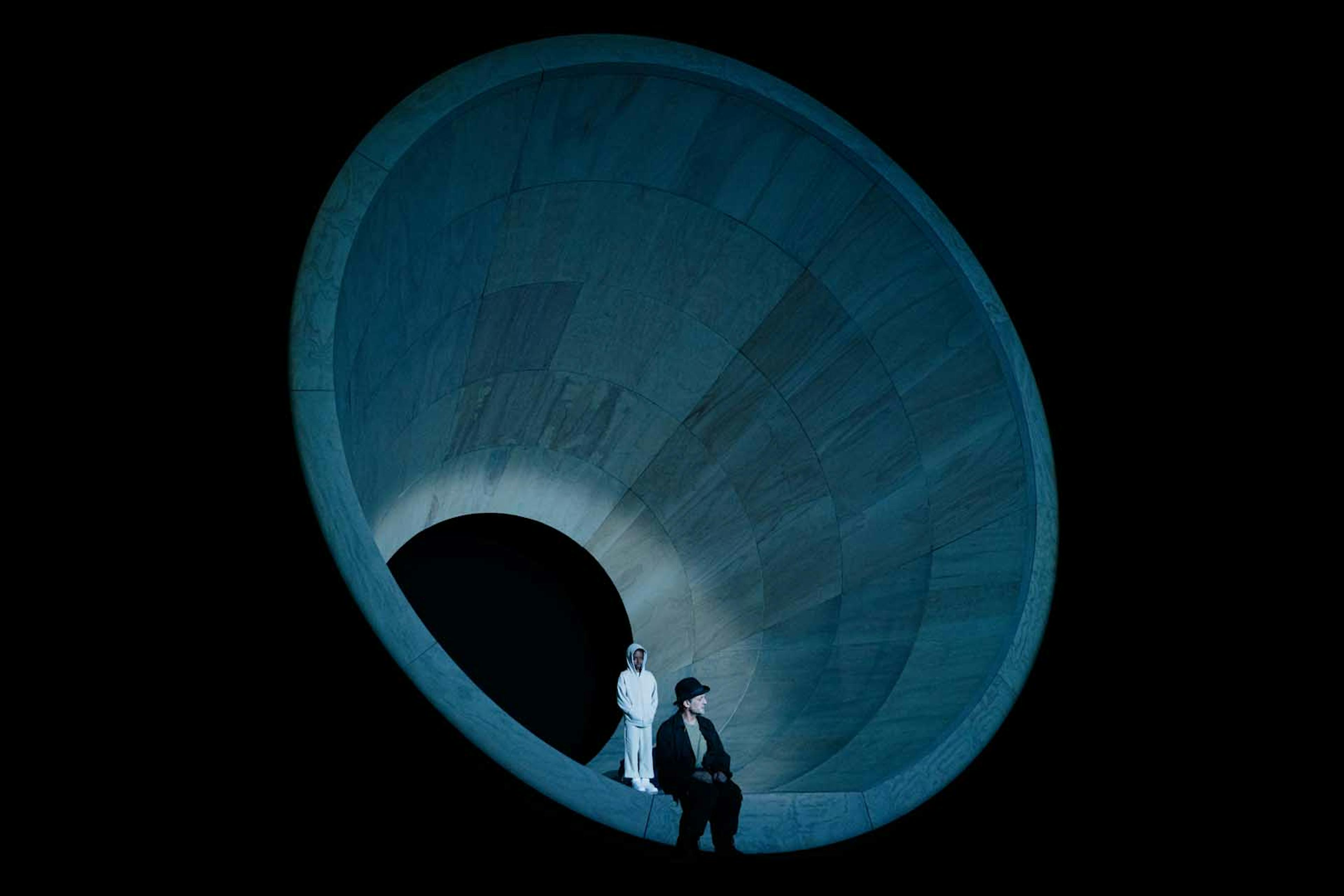 Keanu Reeves and Alex Winter on the set of Waiting for Godot