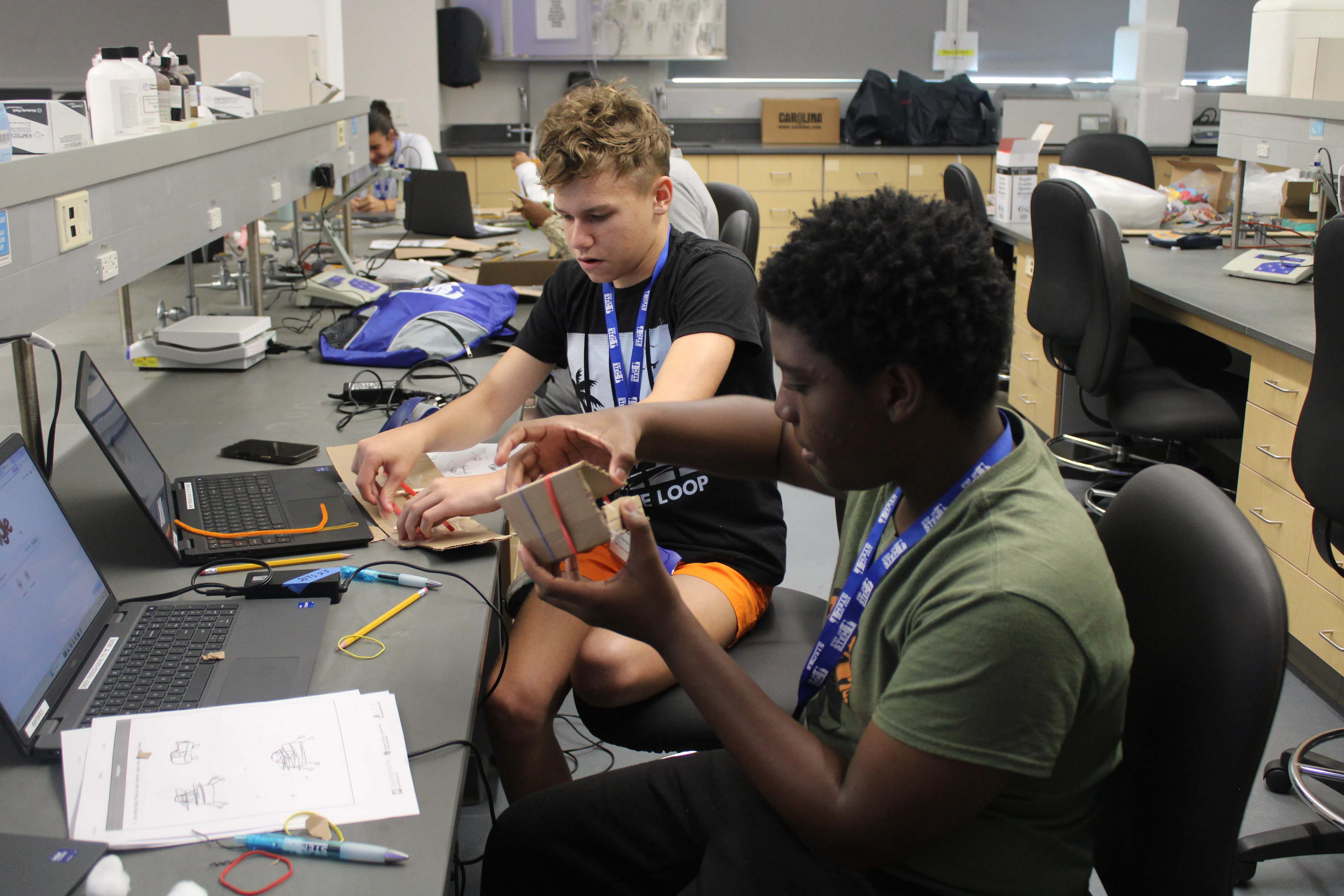 Students on Step Up to STEM programme complete an activity