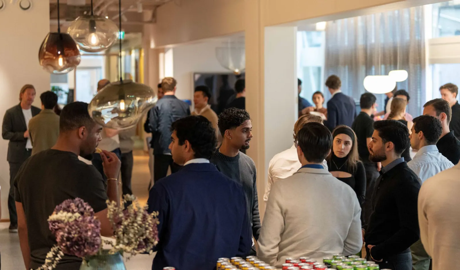 Students from Swedish social mobility charity F1RST at a networking event