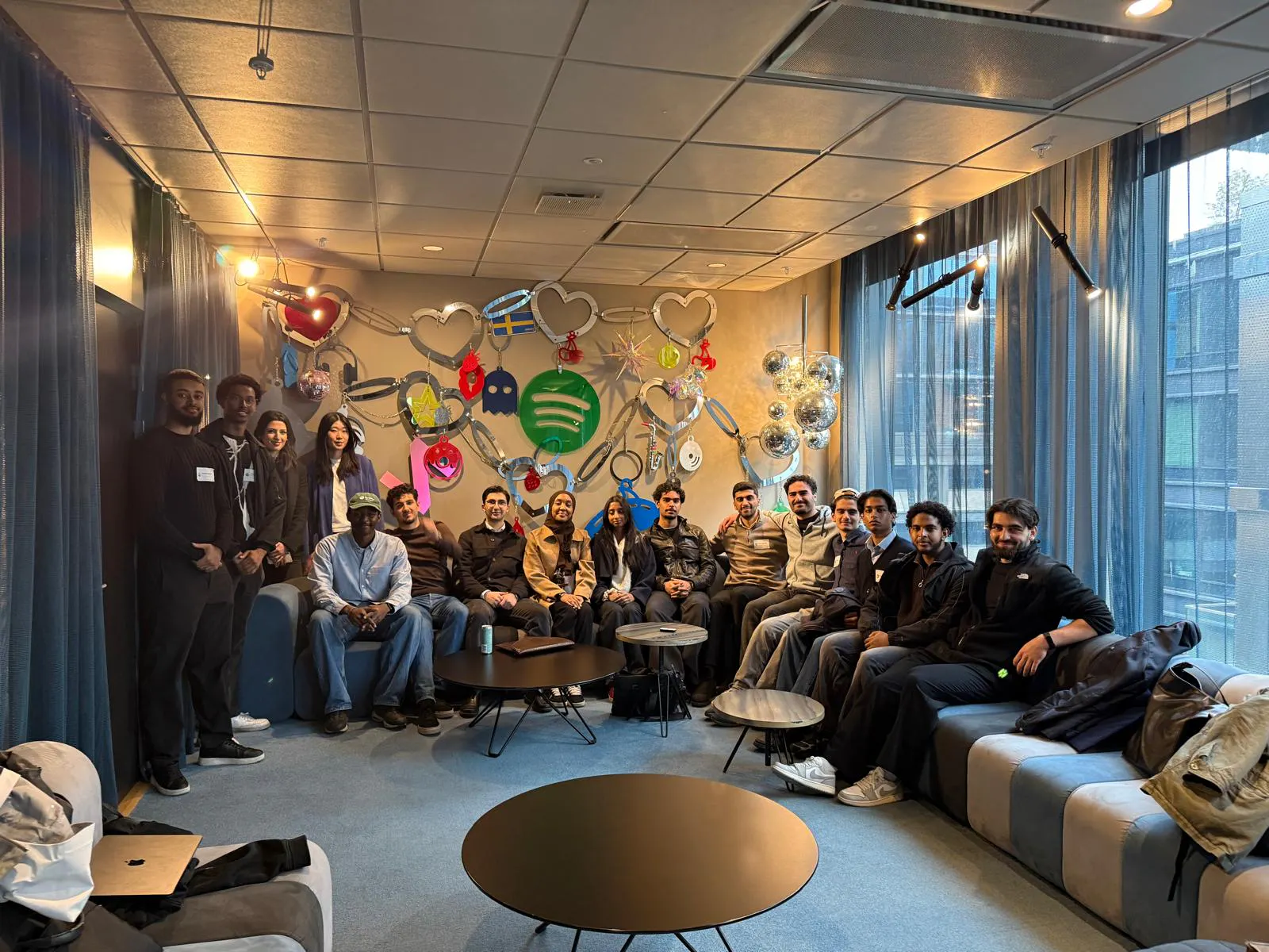 Students from Swedish social mobility charity F1RST at an event at Spotify