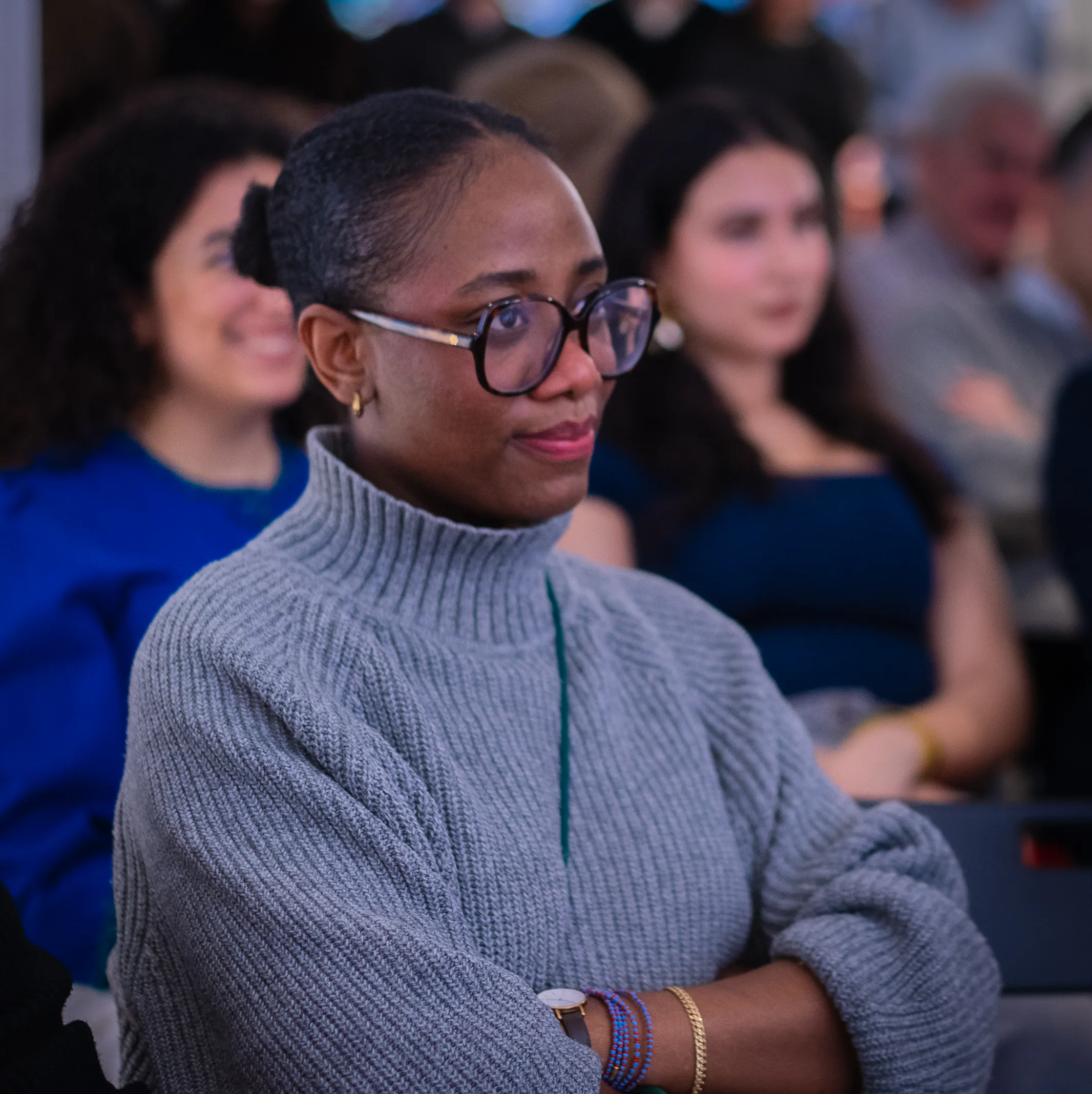 Florence student at an event