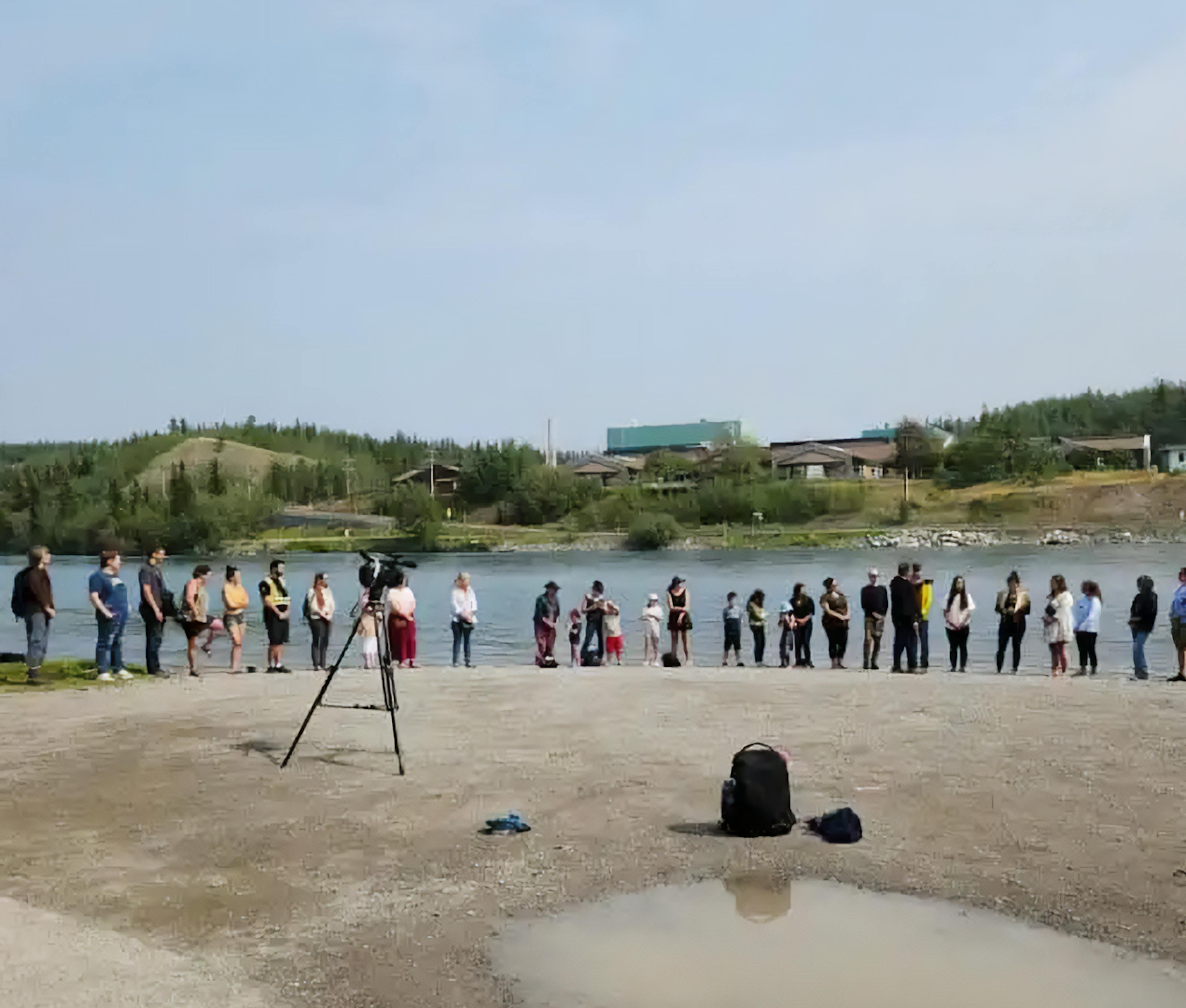 To swim and speak with salmon water ceremony