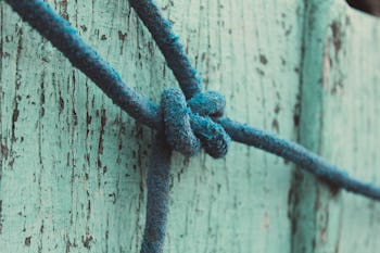 Blue rope tied in a knot