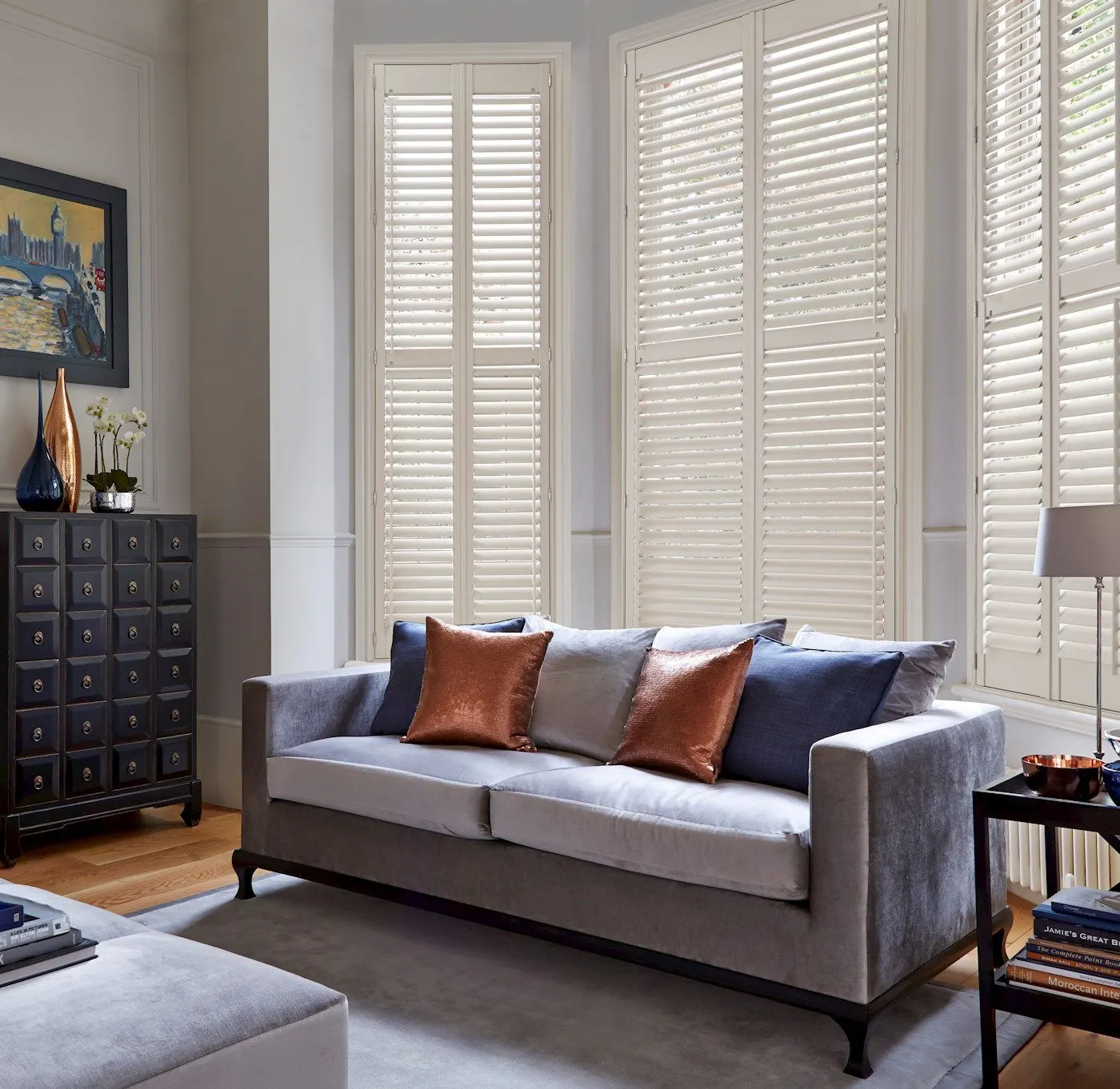 ivory lace full height shutters