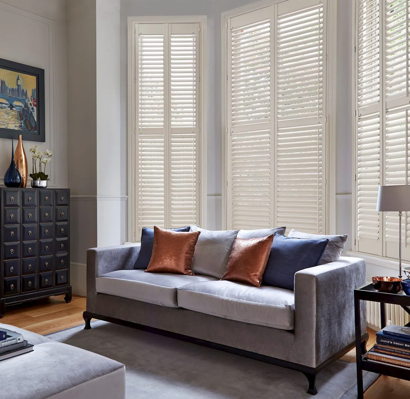 ivory lace full height shutters