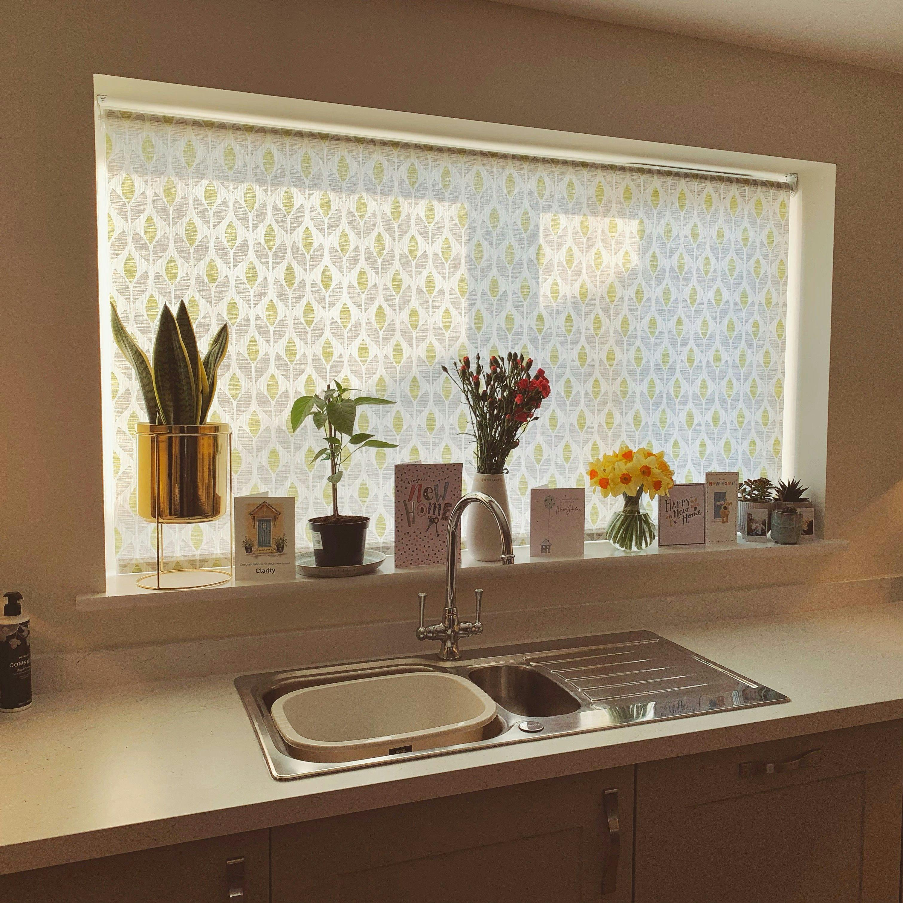 Petula olive kitchen roller blinds