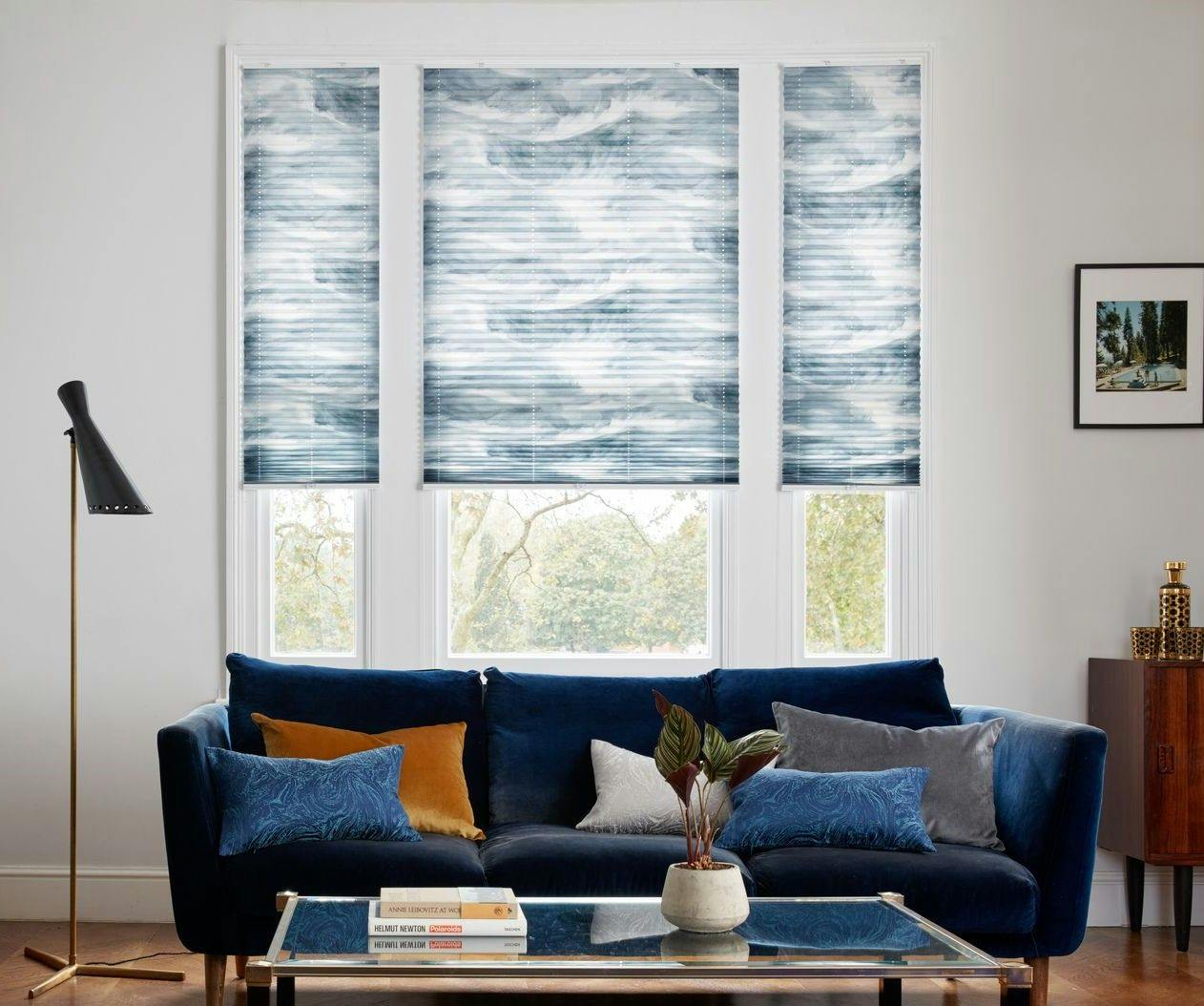 ripple blue house beautiful pleated blinds in living room