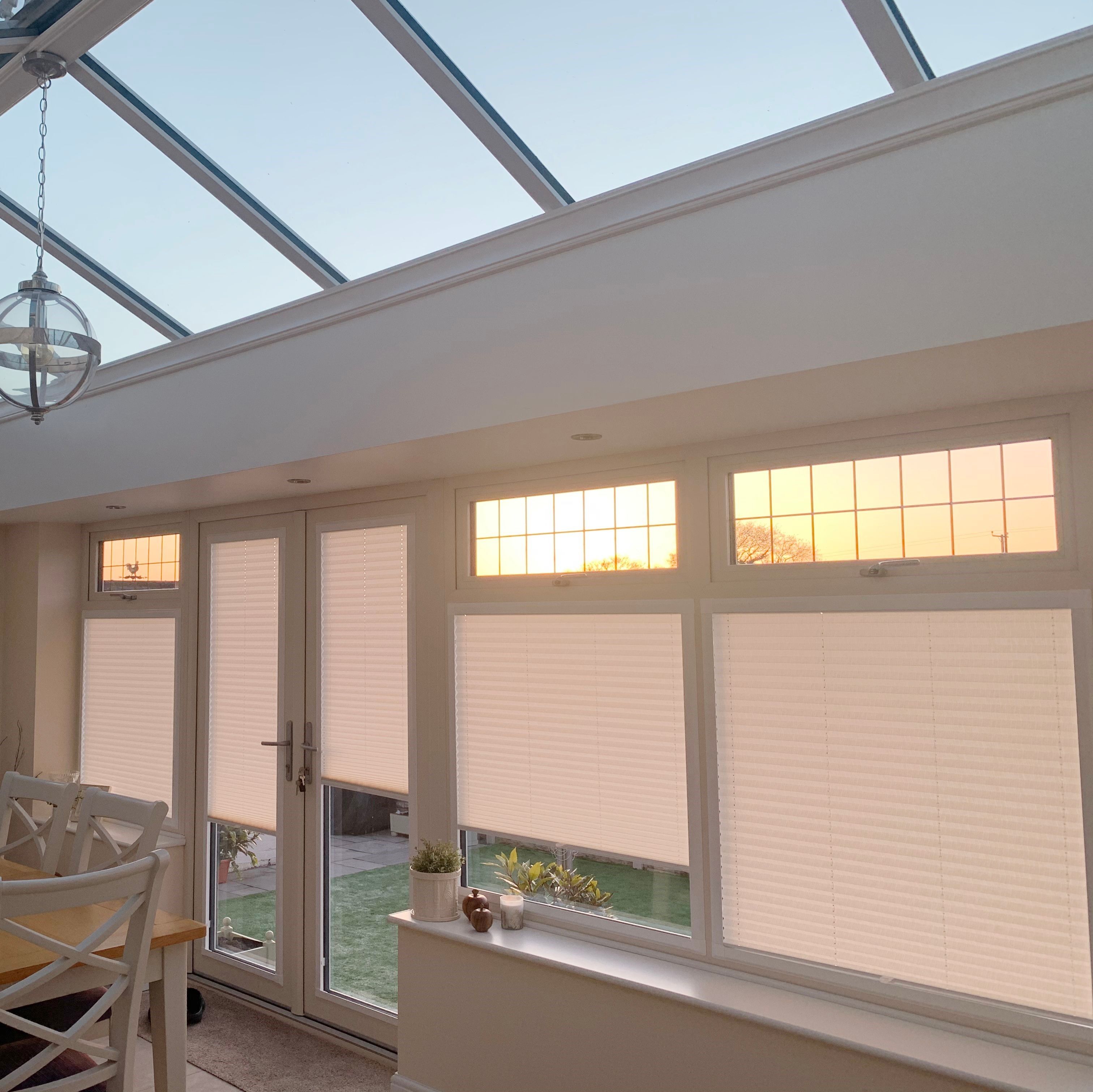 crush pink conservatory top down bottom up pleated blinds