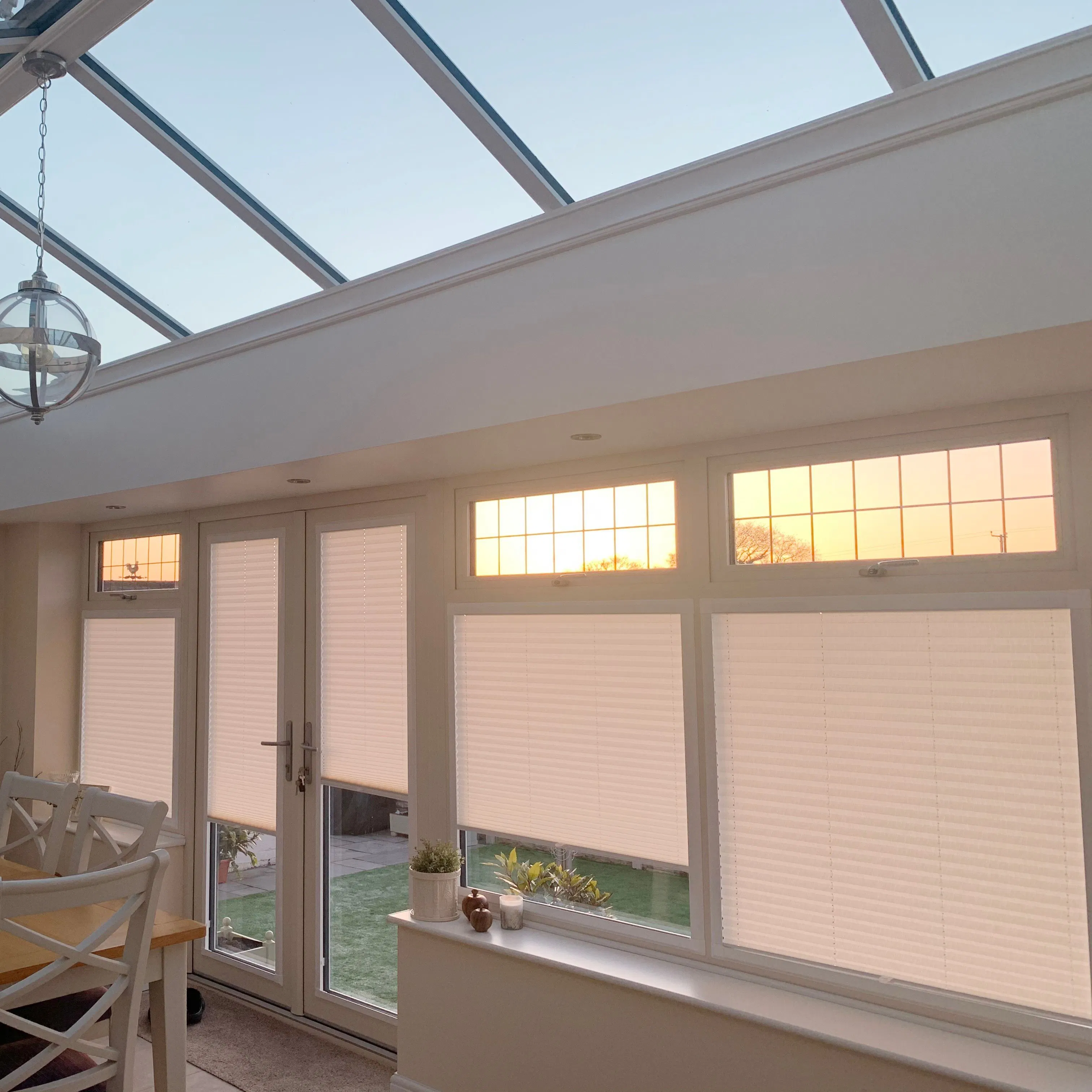 crush pink conservatory top down bottom up pleated blinds