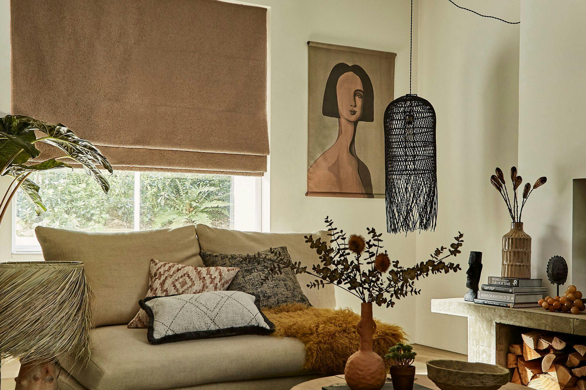sulby ochre abigail ahern roman blind