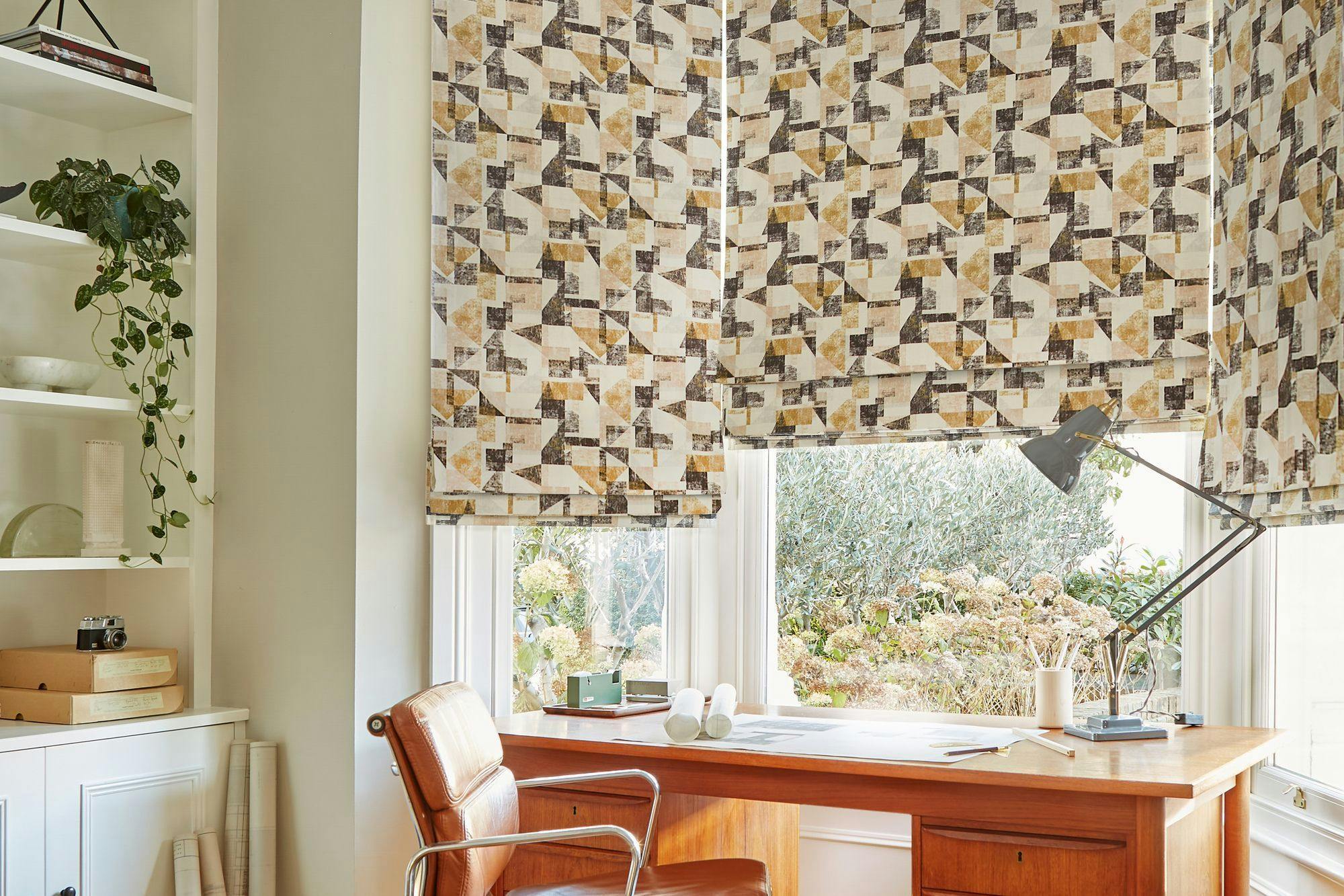 ROMAN BLINDS FRACTION AMBER LANDSCAPE