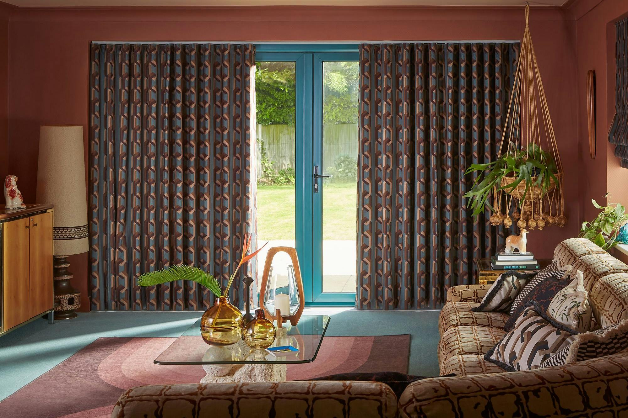 Poodle and Blonde Chain of Fools Curtains in the Living Room