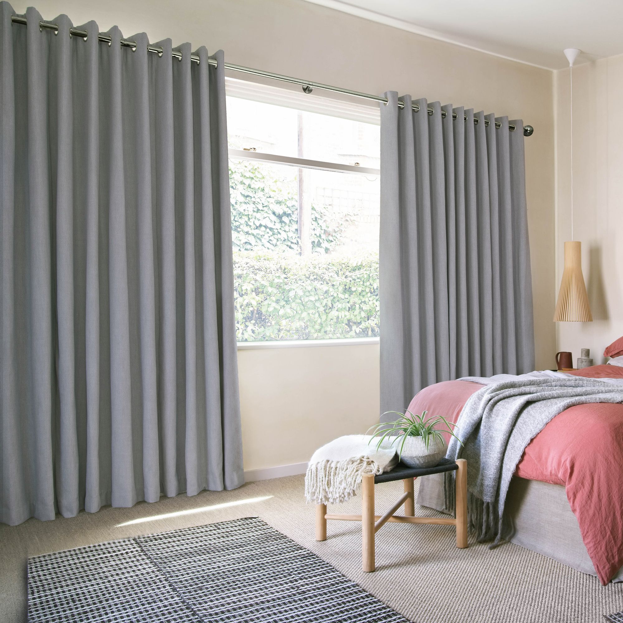 Made to Measure Grey Eyelet Curtains - Hillarys™