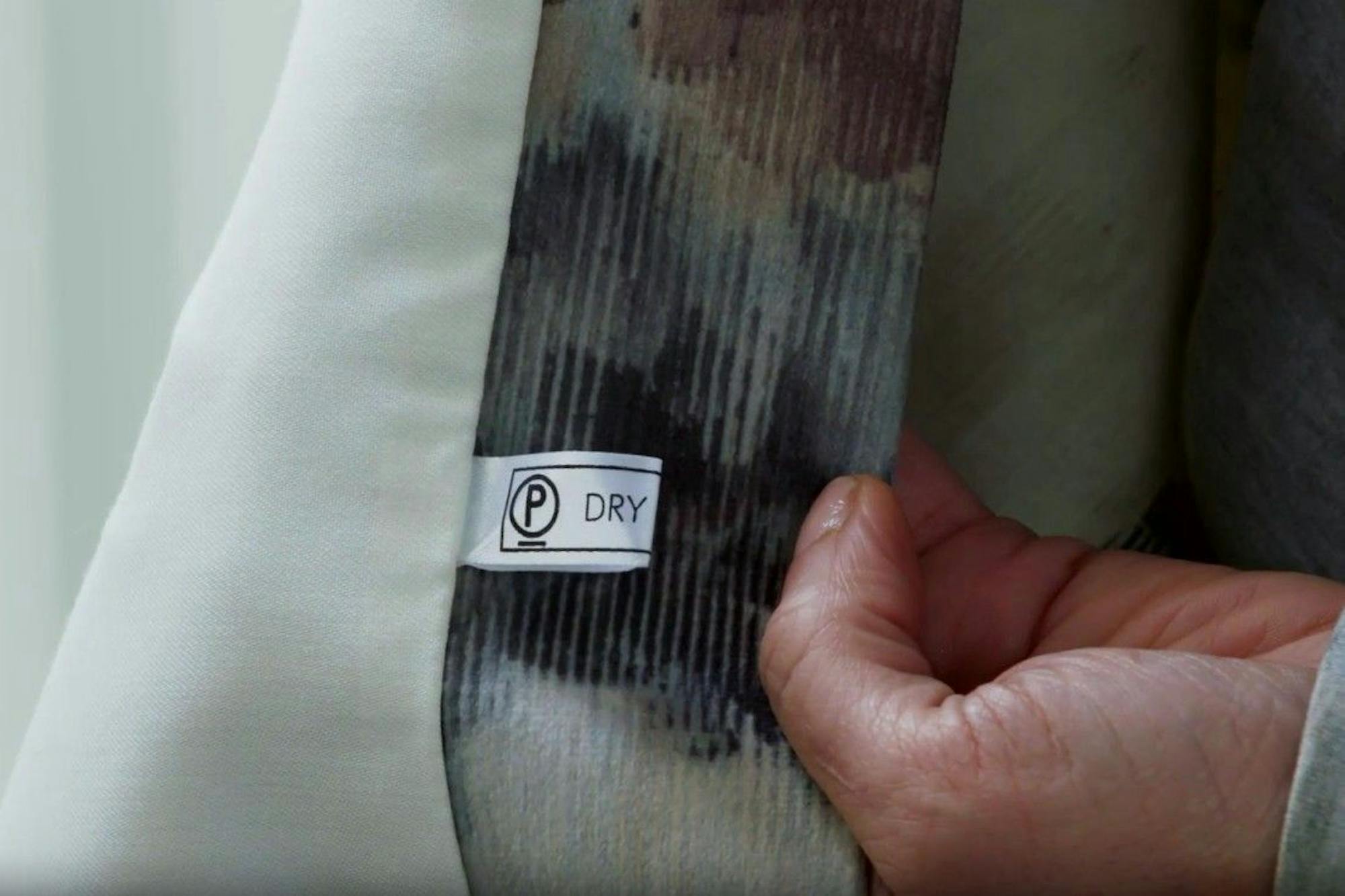 dry cleaning label on hillarys curtains