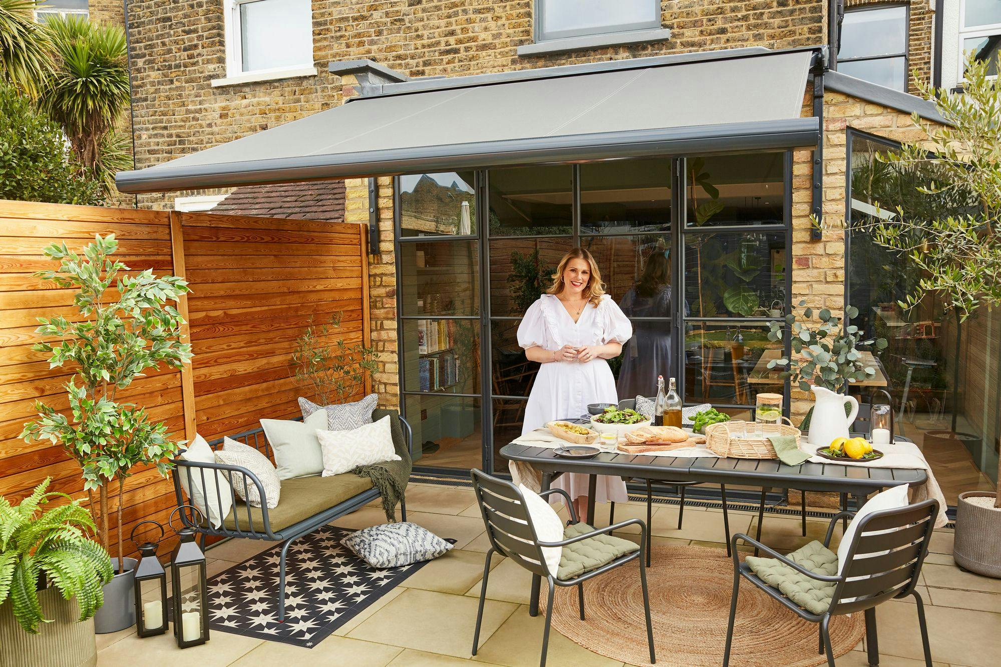 ardoise grey garden awning
