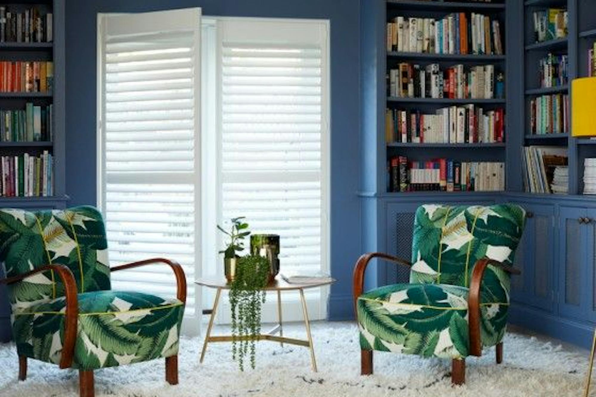 Silk white full height shutters in Erica Davies' home