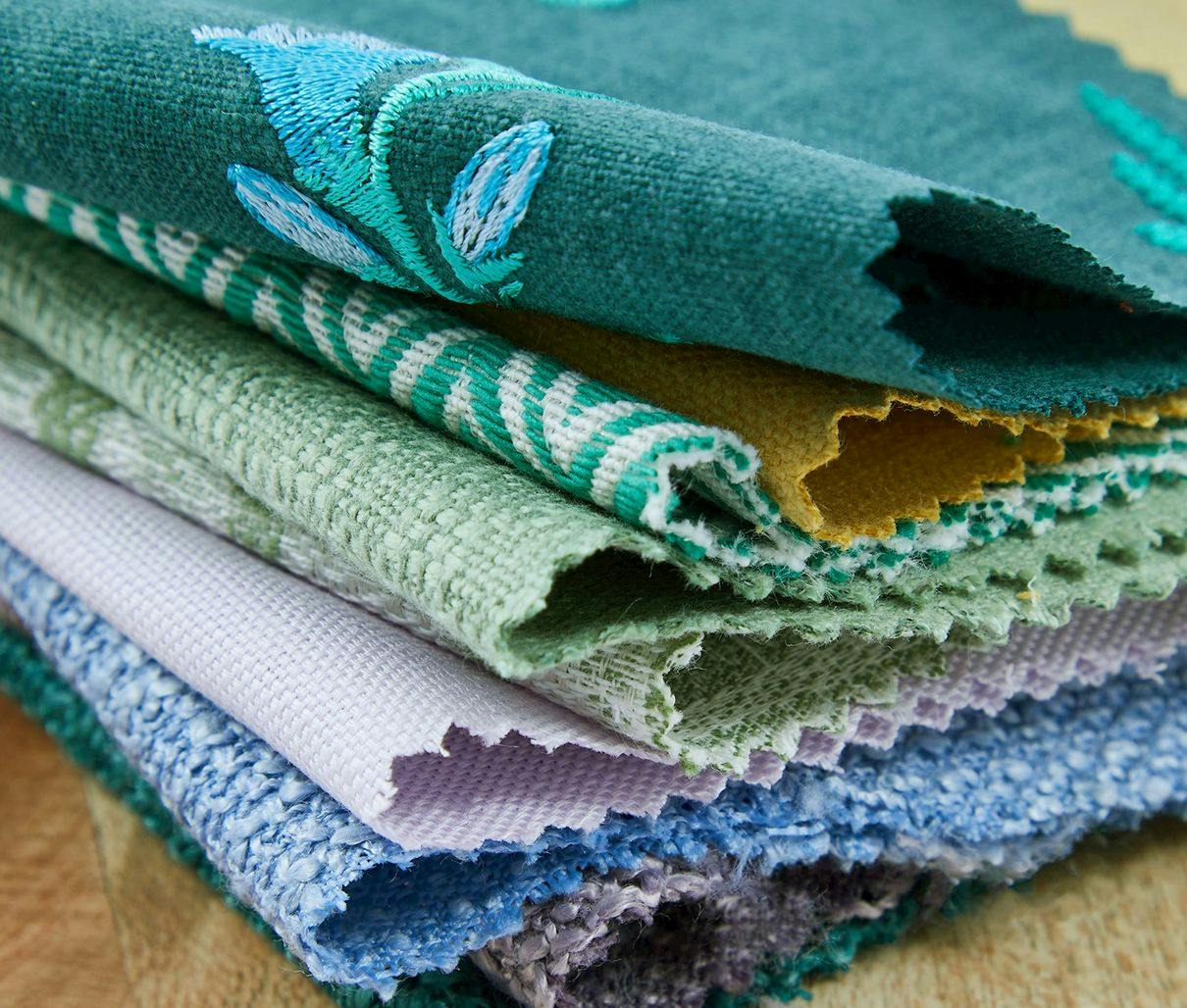 Samples of various colours on top of each other