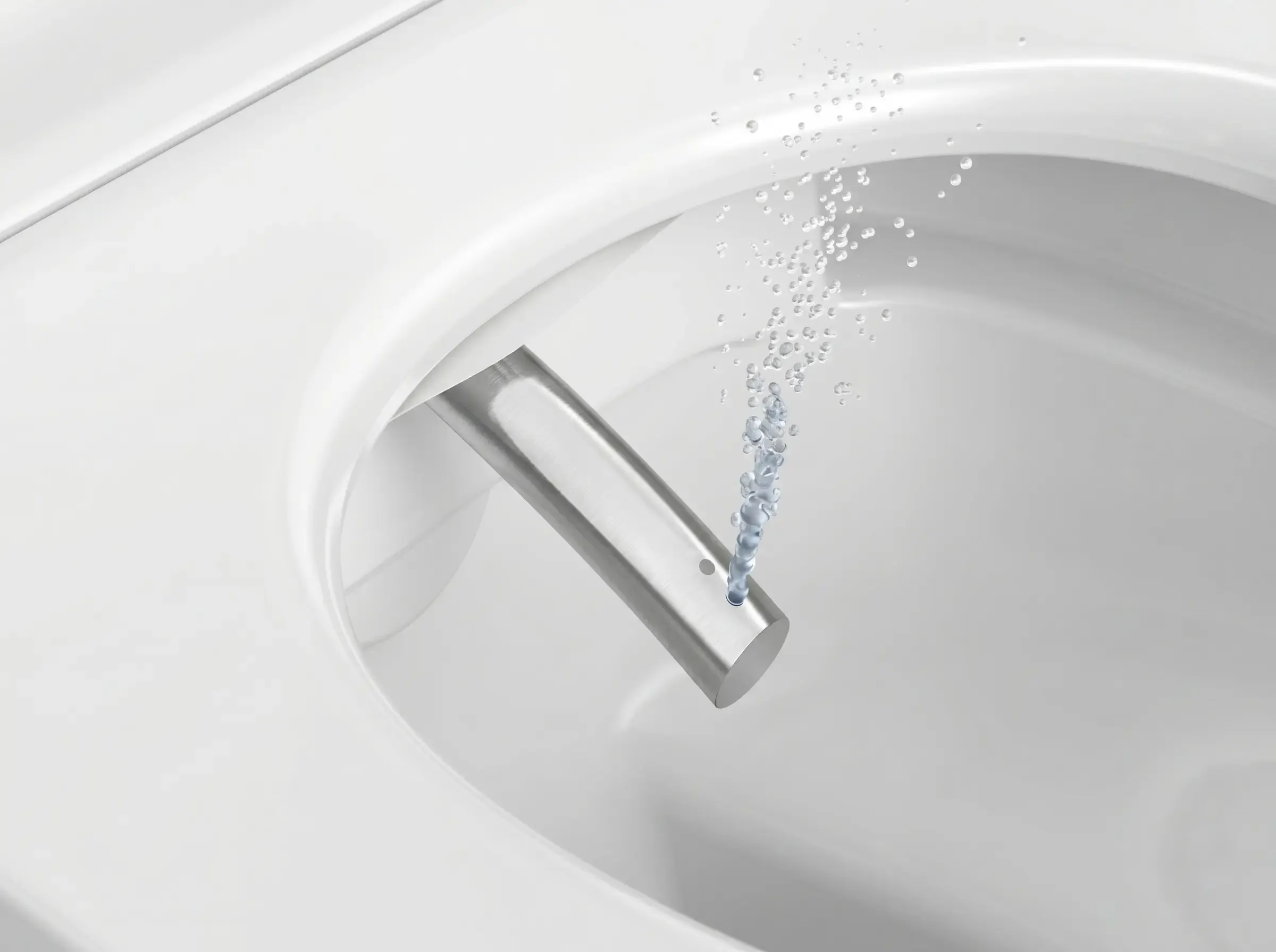 Komfort-Technik von Walther Sanitär: Detailansicht der Reinigungsdüse eines modernen Dusch-WCs für maximale Hygiene.