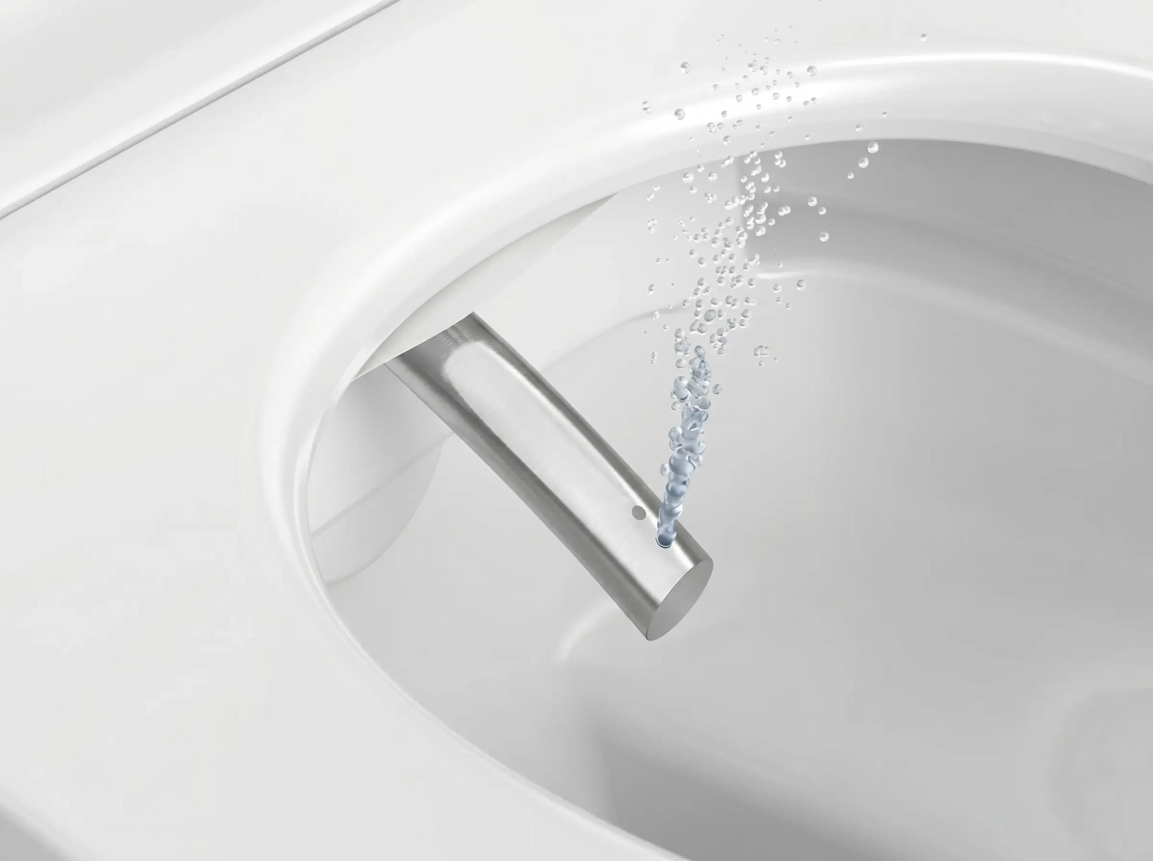 Komfort-Technik von Walther Sanitär: Detailansicht der Reinigungsdüse eines modernen Dusch-WCs für maximale Hygiene.