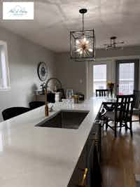 Custom kitchen with marble counter tops - Hint of Honey