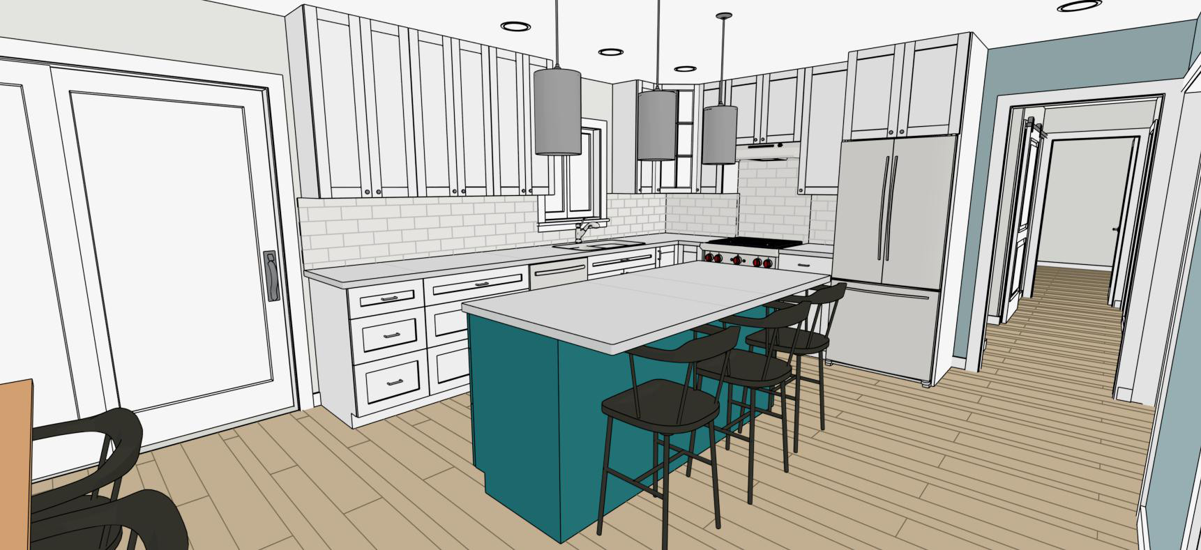 Hint of Honey Fort St John - custom kitchen render