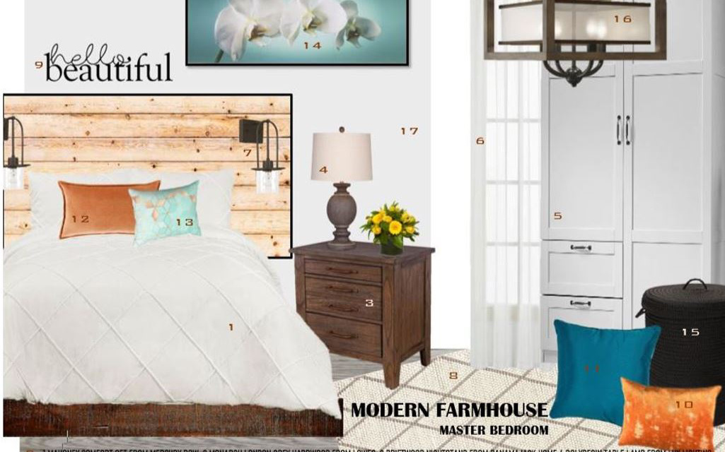 Bedroom 3D Render with item legend - Hint of Honey