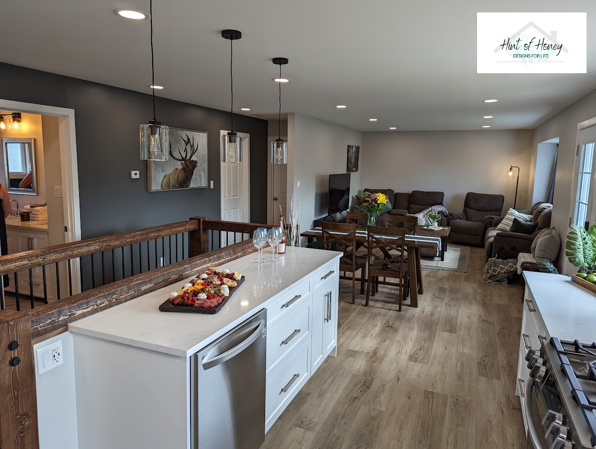 Rustic kitchen and dining room - designed by Hint of Honey