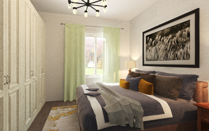 Bedroom 3D Render from interior design firm - Hint of Honey