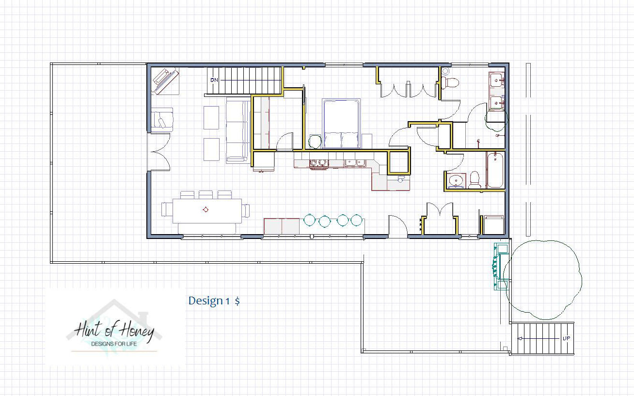 Initial floor plan design from interior design firm - Hint of Honey